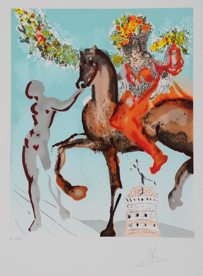 Pferdeführende Frau, from "Die Liebenden" by Salvador Dali