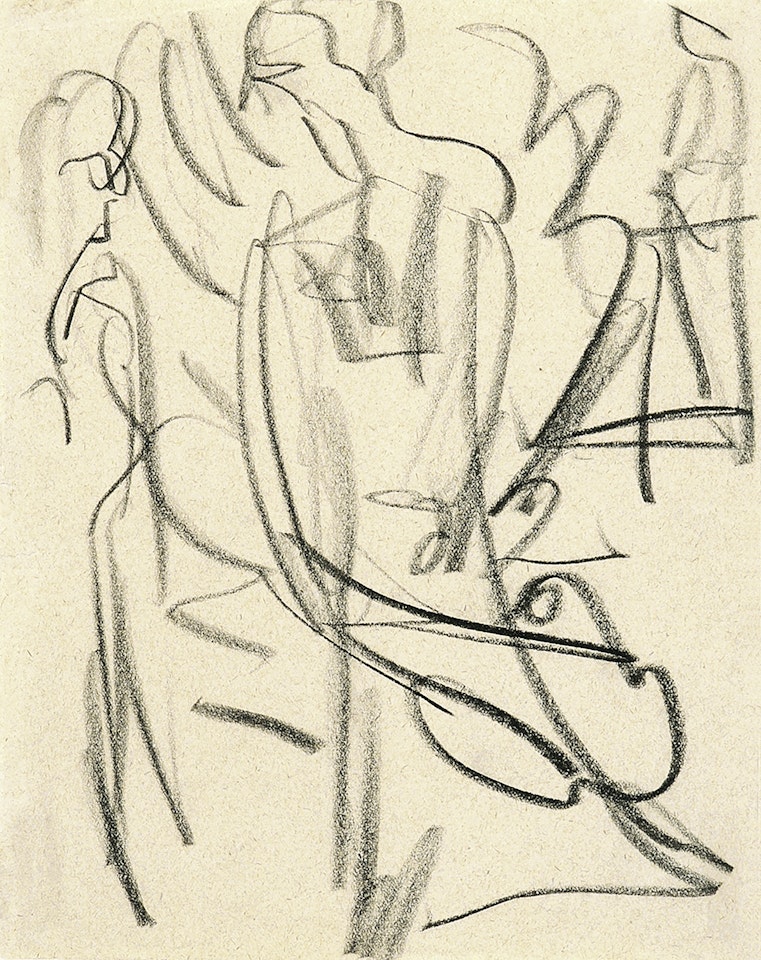 Stehende Geigerin in Gesellschaft (Frau Rohner) by Ernst Ludwig Kirchner