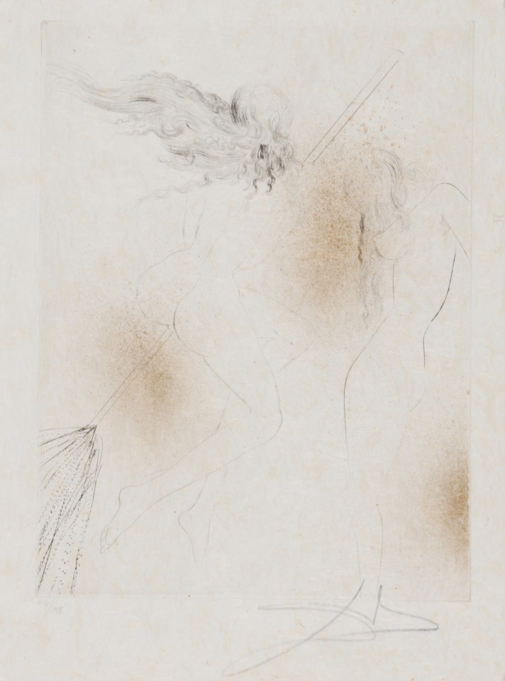 Sorcière au balai, from "Faust (La Nuit de Walpurgis) " by Salvador Dali