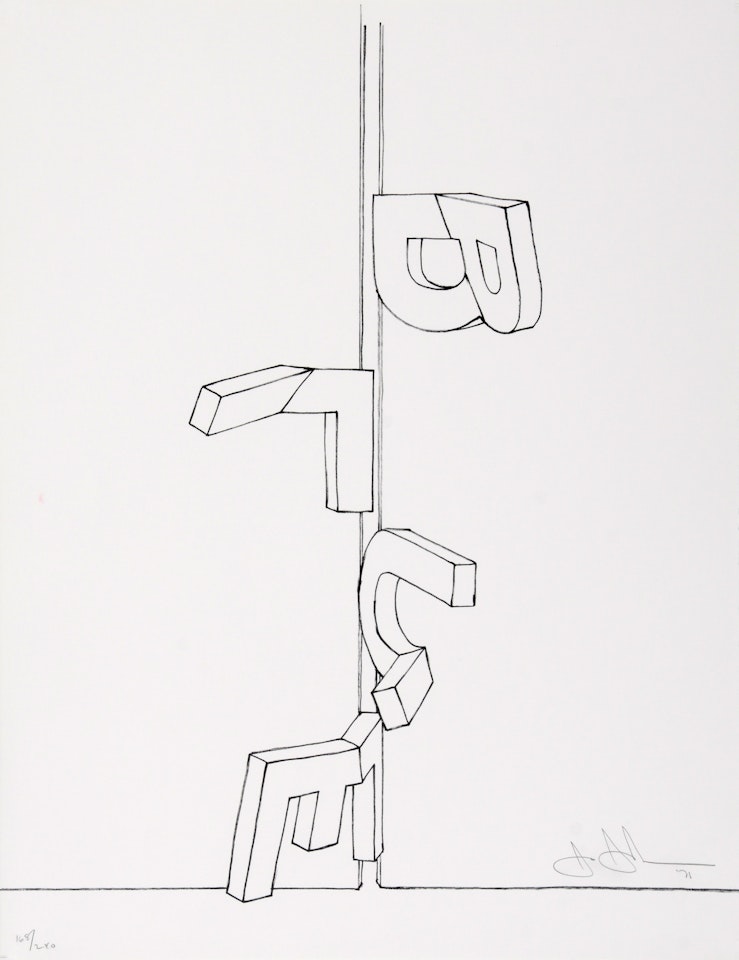 Bent "Blue"; from "Grafikmappe des Schweizerischen Kunstvereins" by Jasper Johns