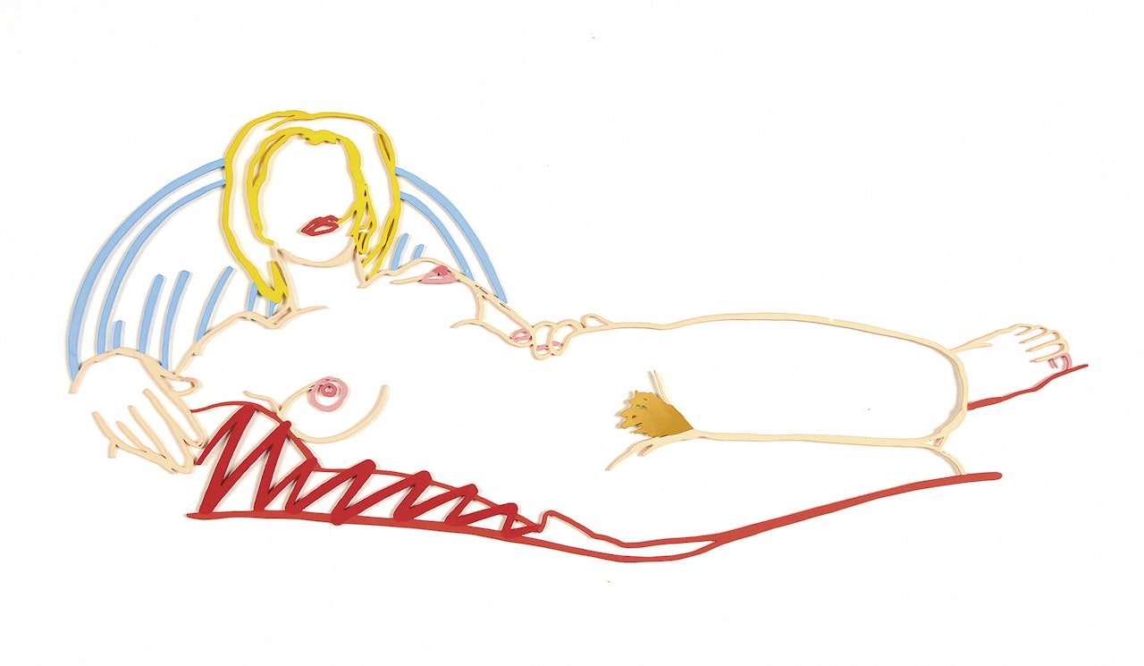 Monica Reclining on Blanket and Pillow by Tom Wesselmann