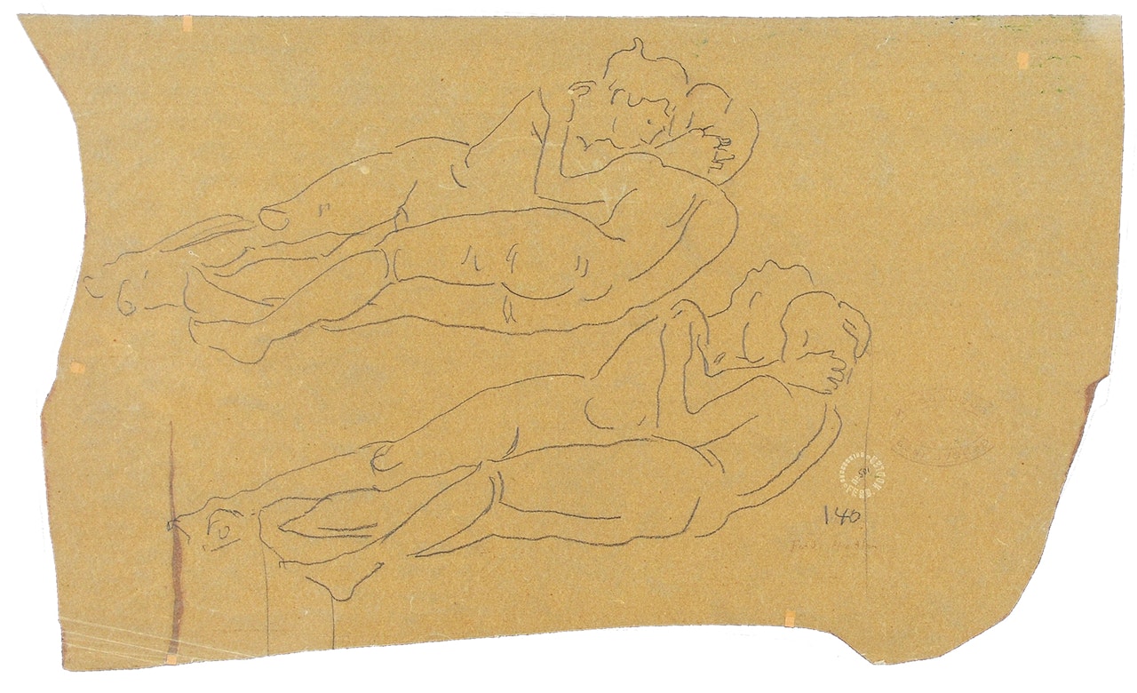 Study for "Die Liebenden" by Ferdinand Hodler