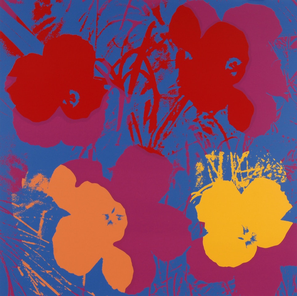 after. 5 sheets from "Flowers" by Andy Warhol