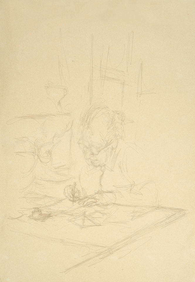 La mère de l"artiste écrivant à Stampa by Alberto Giacometti