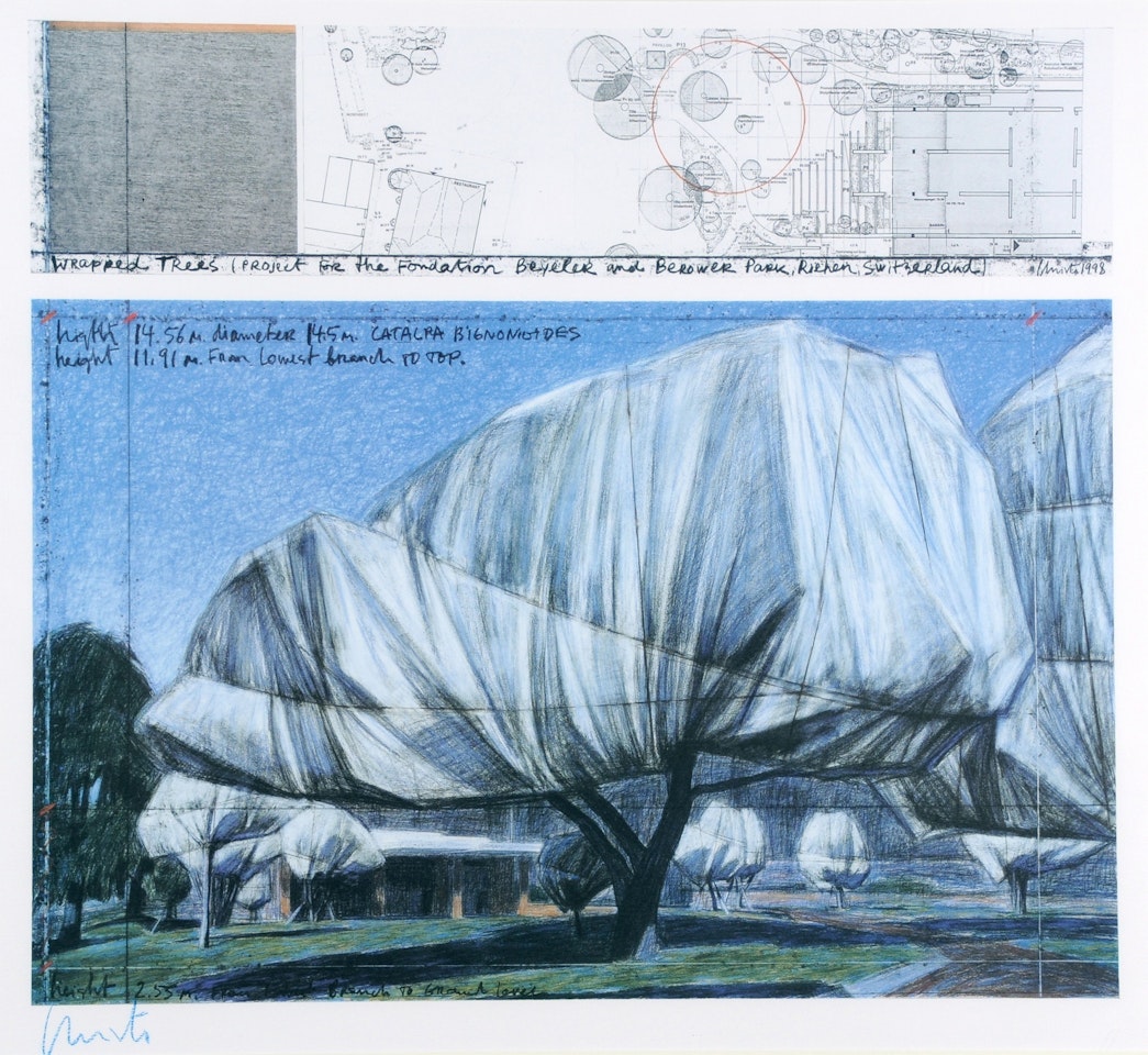 Wrapped Trees, Project for the Fondation Beyeler and Berower Park, Riehen, Switzerland by Christo