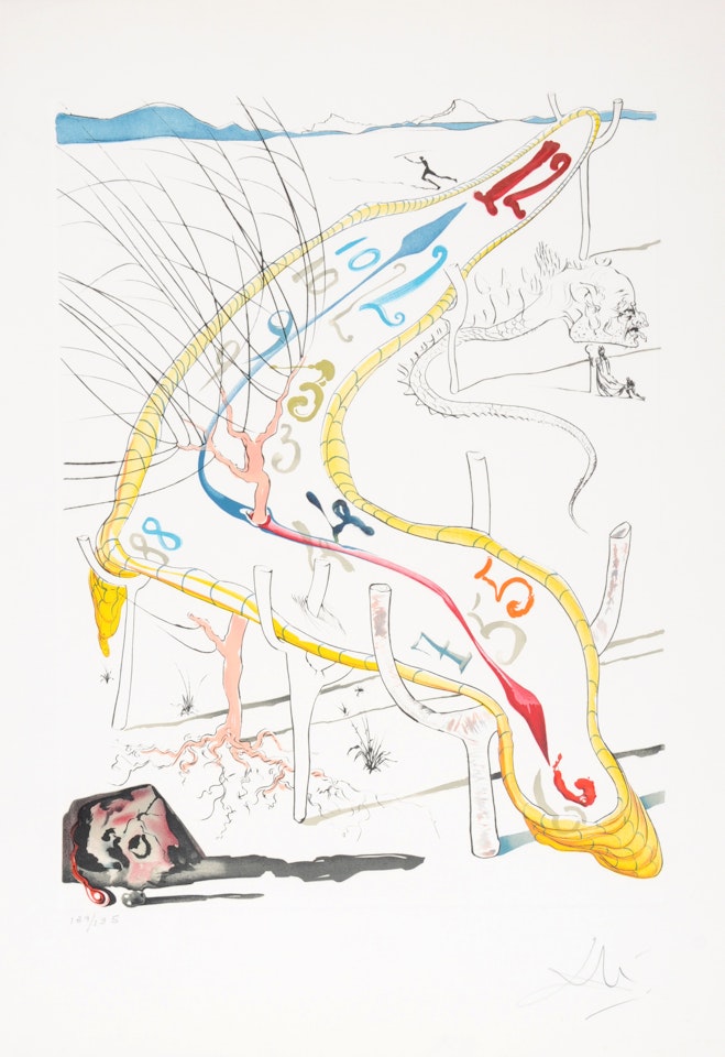Les montres gélatines de l"espace - temps, from "La conquête du cosmos" by Salvador Dali