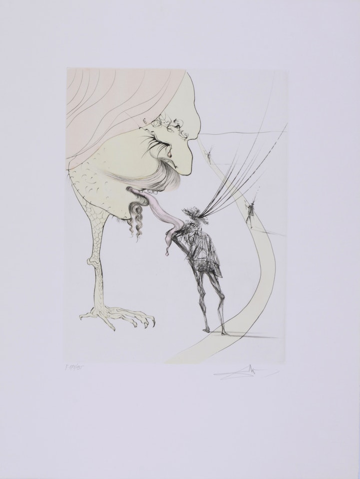 3 Sheets from "Après 50 ans de Surréalisme"; Picasso: Un billet pour la gloire; Le château de Gala; L"amour sacré de Gala by Salvador Dali
