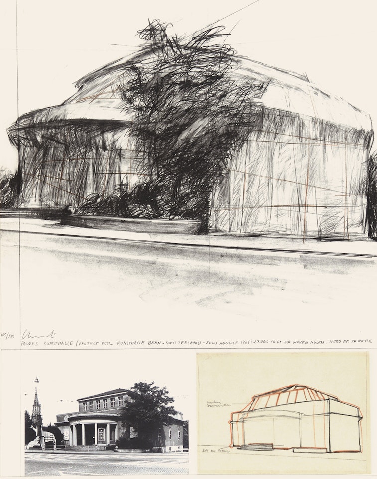 Sheet from "Packed Kunsthalle Bern, Project" by Christo