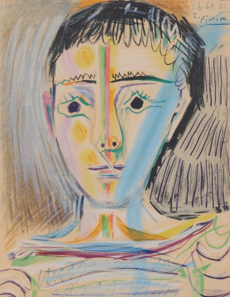 Tête d"un jeune homme en face; from "Les peintres mes amis" by Pablo Picasso