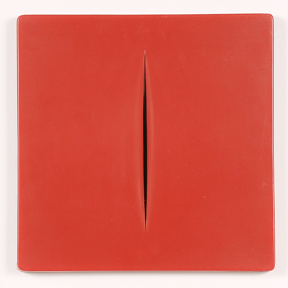 Concetto spaziale (rosso) by Lucio Fontana