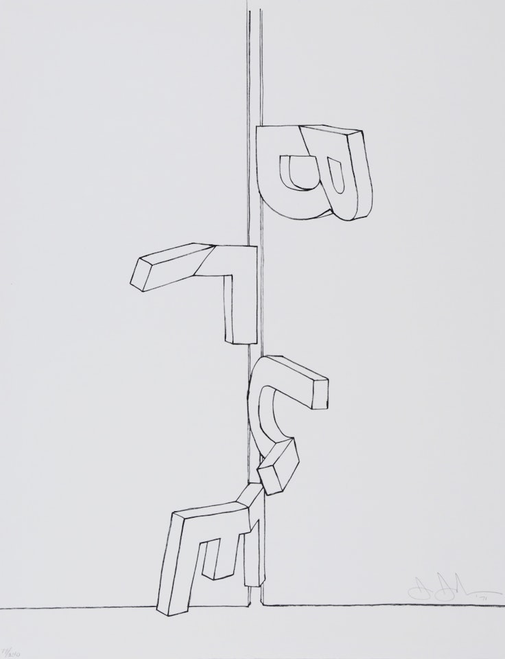 Bent Blue; from "Graphikmappe des Schweizerischen Kunstvereins" by Jasper Johns