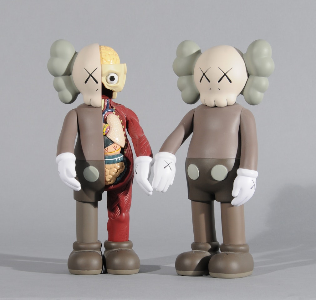 2 multiples: Companion (Brown) ; Companion Flayed (Brown) by Kaws