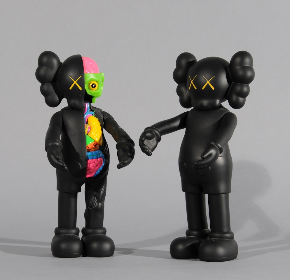 2 multiples: Companion (Black) ; Companion Flayed (Black) by Kaws