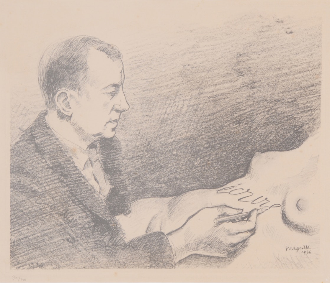 Écrire, portrait de Paul Éluard by René Magritte