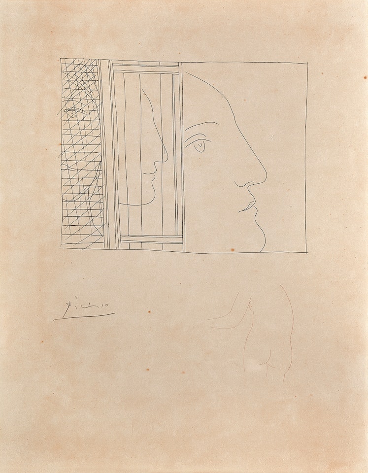 Trois fragments de têtes, from "Les métamorphoses d"Ovide" by Pablo Picasso