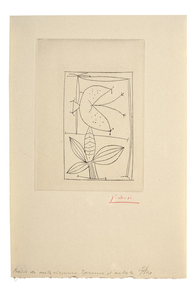 Sheet from "Poésie de mots inconnus" by Pablo Picasso