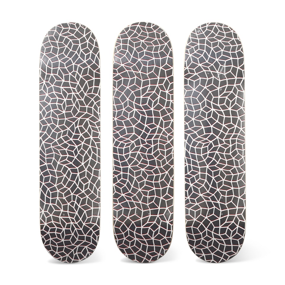 Infinity Nets Skateboard (Triptyque) by Yayoi Kusama