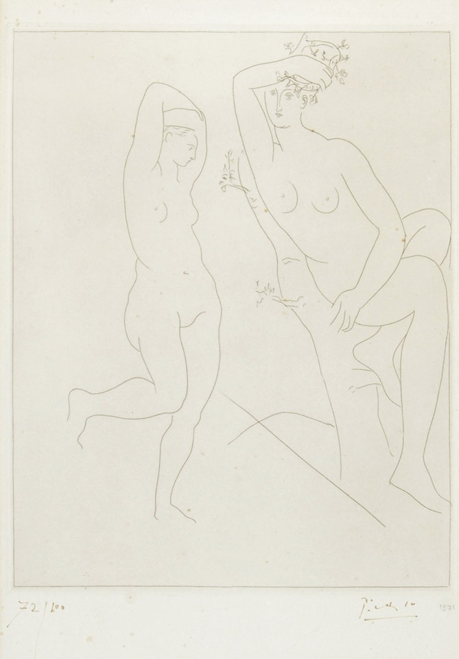 Deux femmes nues, dont une dans un arbre by Pablo Picasso