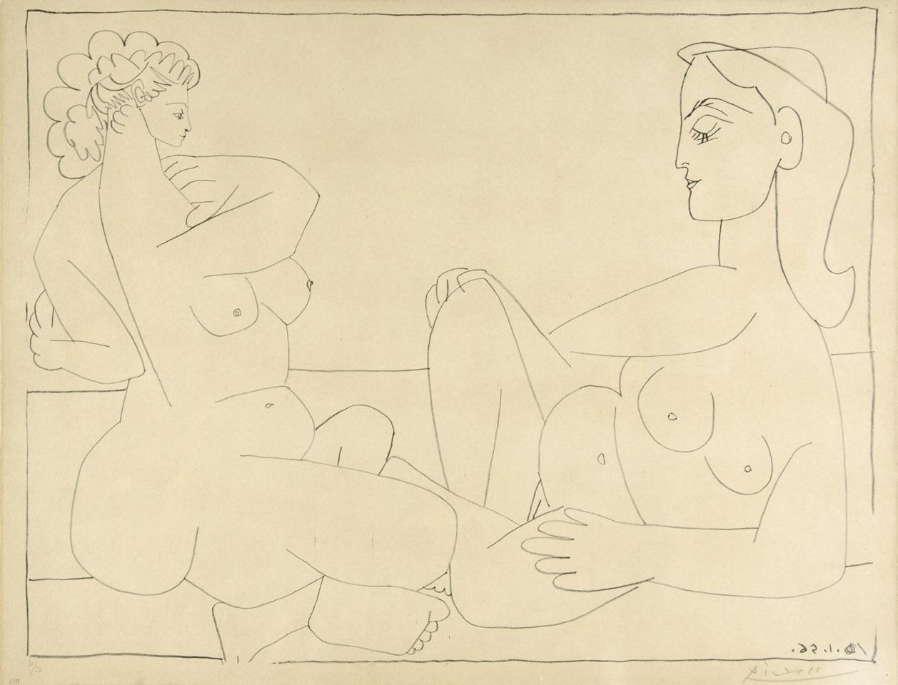 Deux femmes sur la plage by Pablo Picasso