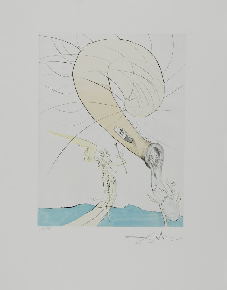 Freud et l"escargot, from "Après 50 ans de Surréalisme" by Salvador Dali
