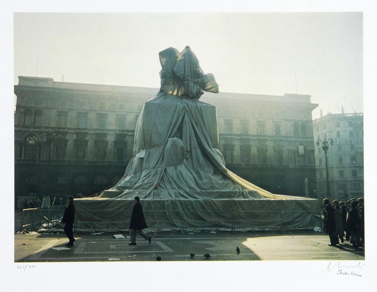 Wrapped Monument to Vittorio Emanuele, Piazza del Duomo, Milan, from "Ars Viva Edition" by Christo