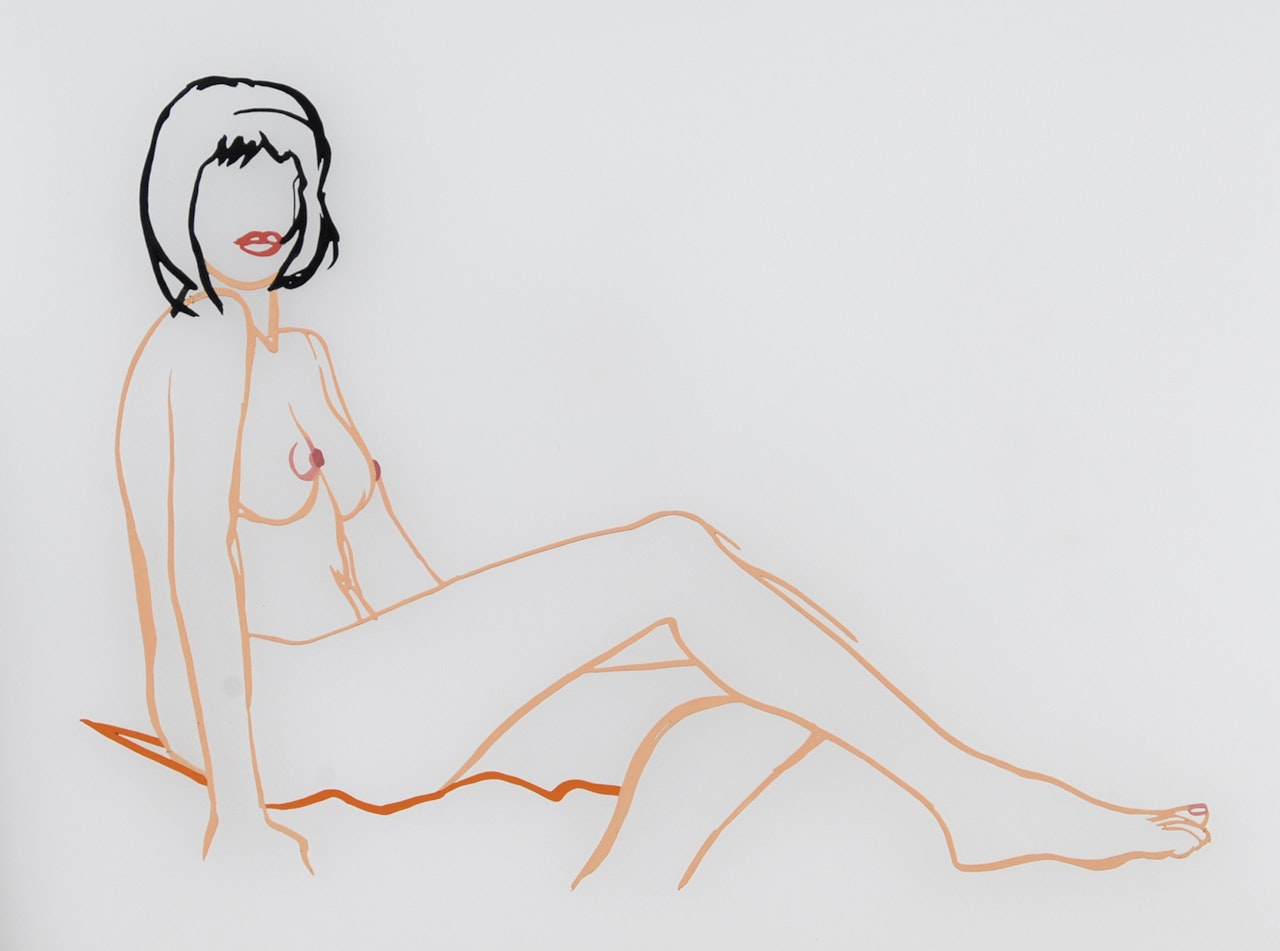 Monica Sitting, One Leg on the Other by Tom Wesselmann