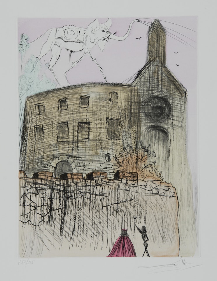 Le chateau de Gala, from "Après 50 ans de Surréalisme" by Salvador Dali