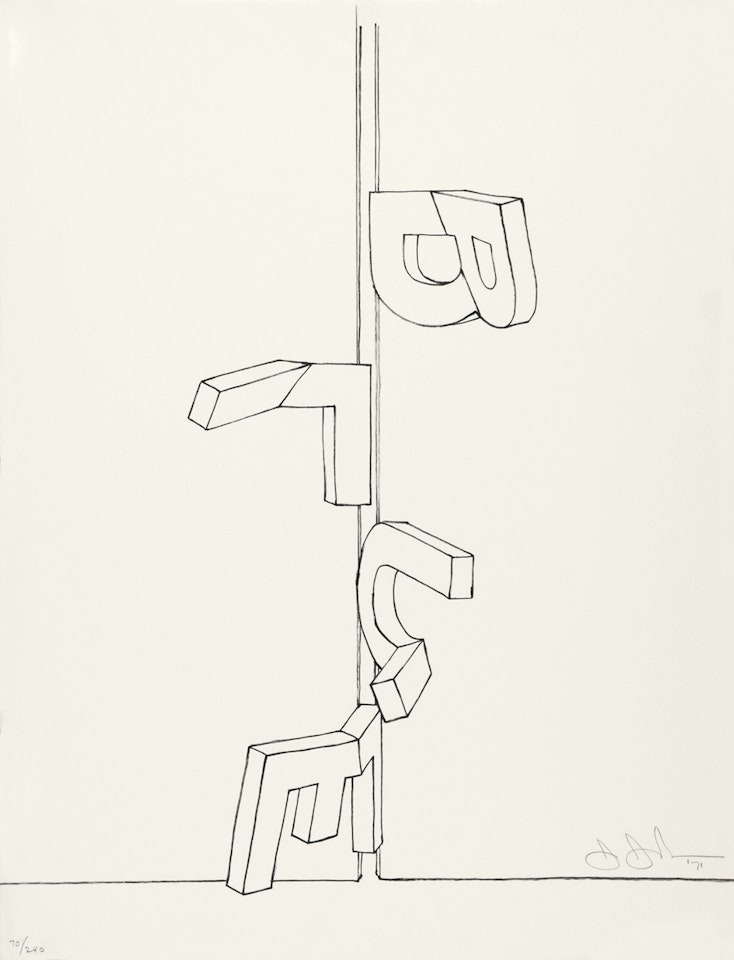 Bent "Blue"; from "Graphikmappe des Schweizerischen Kunstvereins" by Jasper Johns