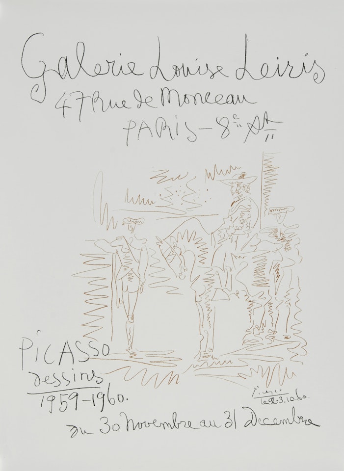 Poster. Galerie Louise Leiris, Dessins 1959-1960 by Pablo Picasso