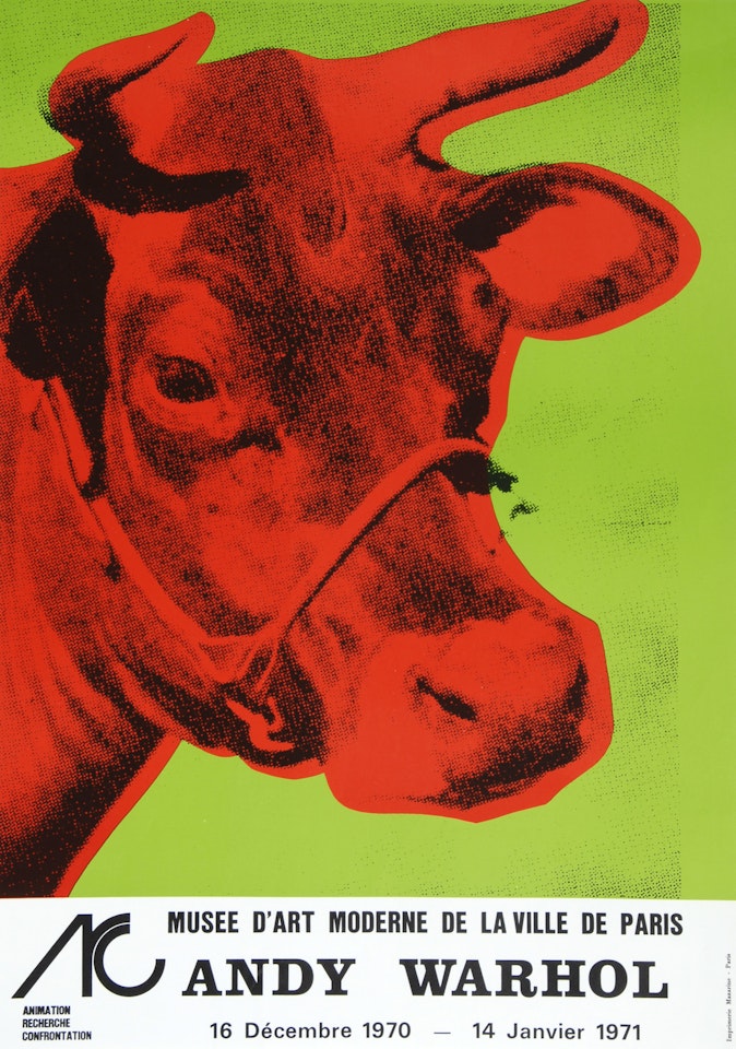Poster. Cow, Musée d"art moderne de la ville de Paris by Andy Warhol