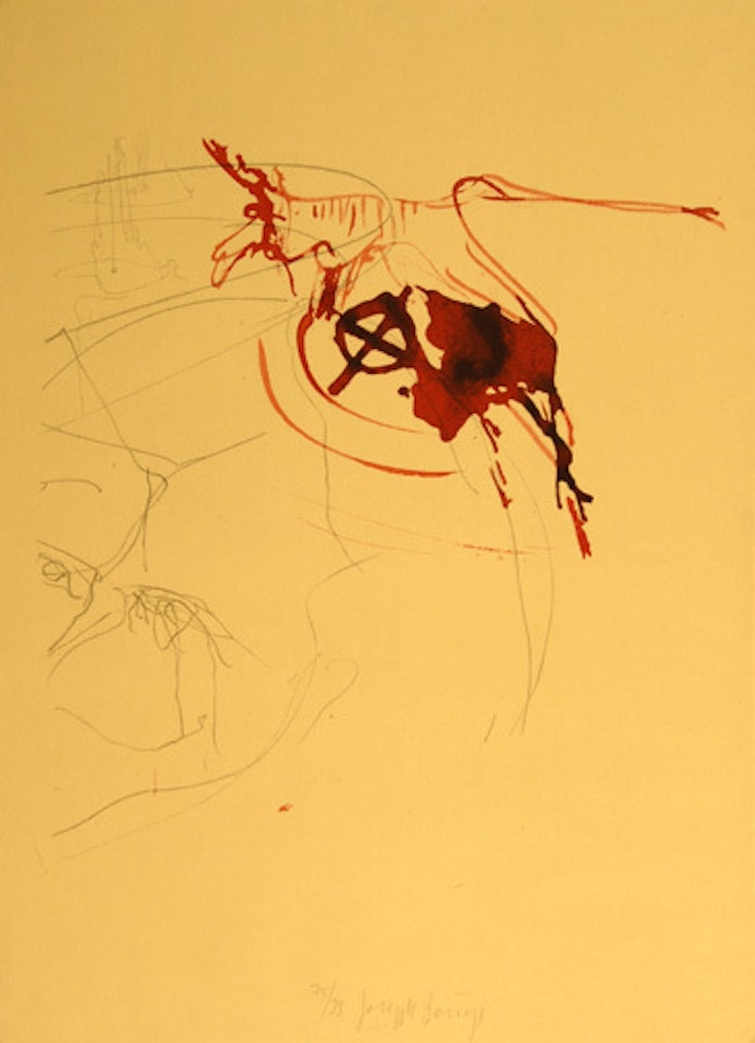Untitled (Blutender Hirsch auf Schädel) , from "Spur I" by Joseph Beuys