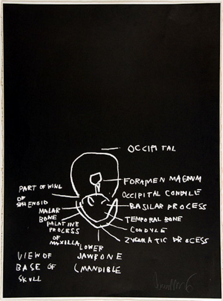 View of Base of Skull, from "Anatomy" by Jean-Michel Basquiat