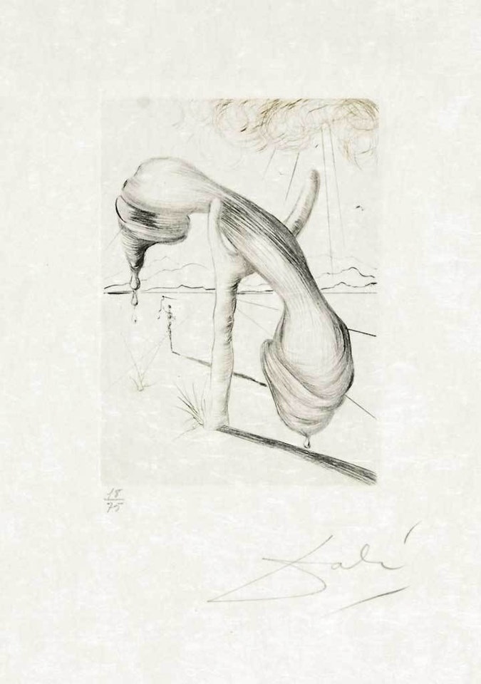 Téléphone mou, from "Quinze gravures" by Salvador Dali