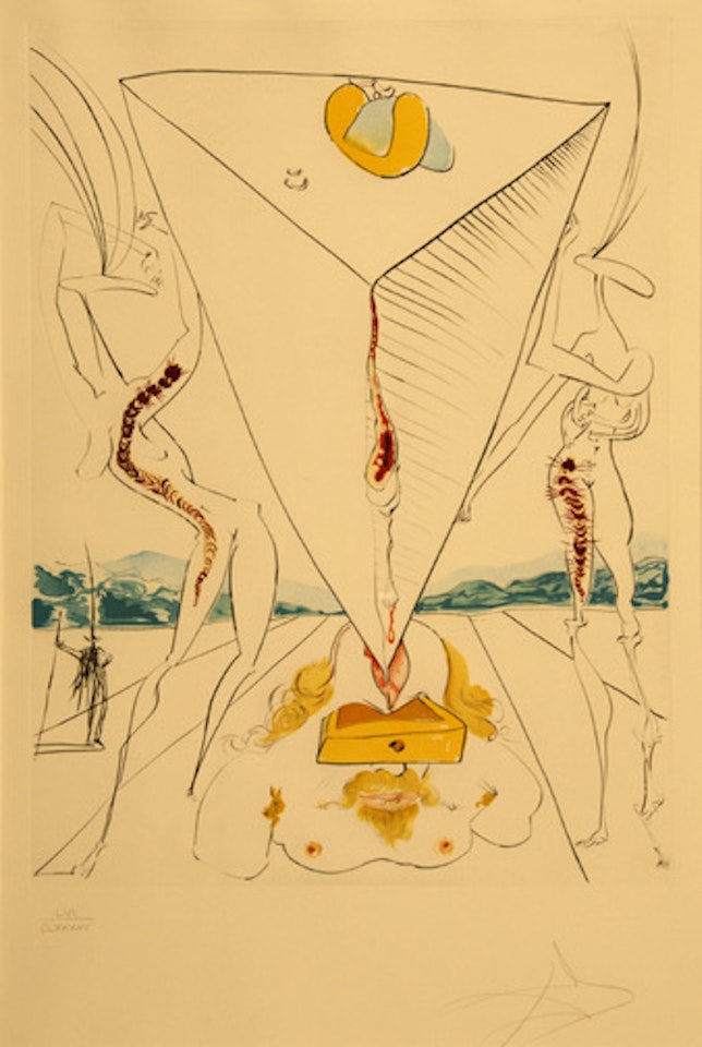 Philosophe écrasé par le cosmos, from "La Conquête du cosmos" by Salvador Dali