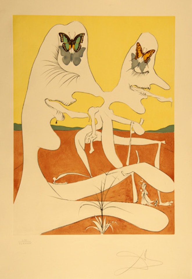 Papillons de l"anti-matière, from "La Conquête du cosmos" by Salvador Dali