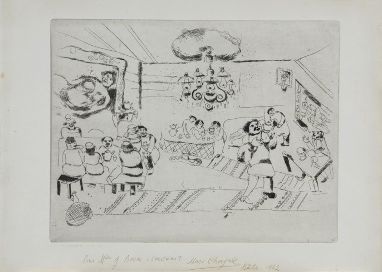 Le Traktir, Table 2 from "Les ames mortes" by Marc Chagall