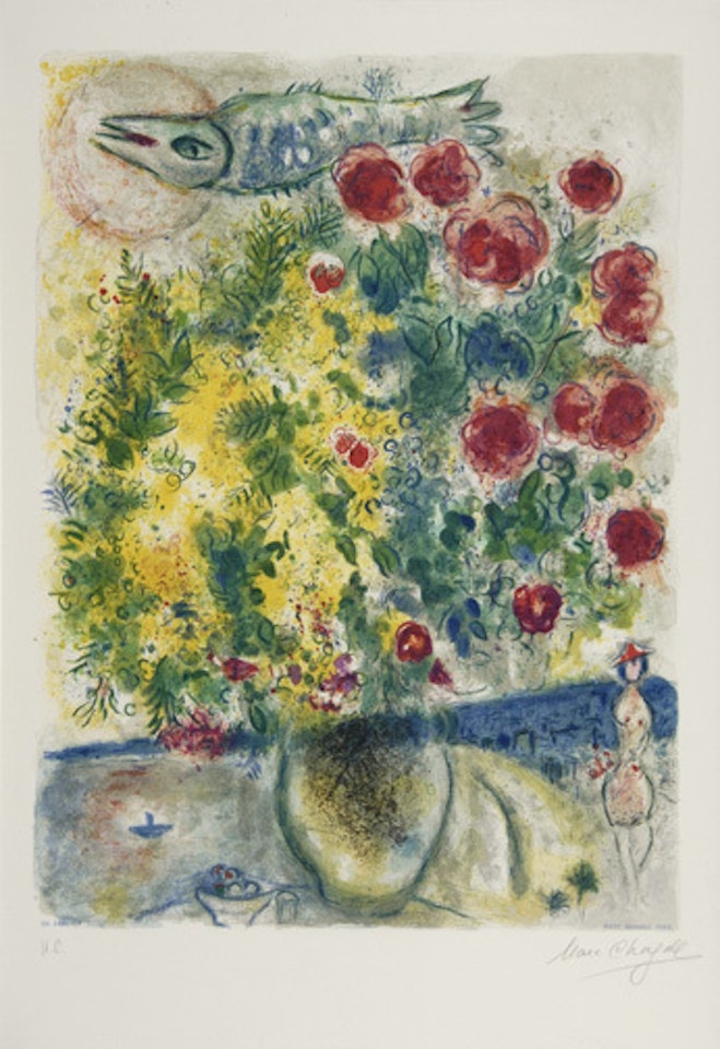 Roses et mimosas, from "Nice et la Côte d"Azur" by Marc Chagall