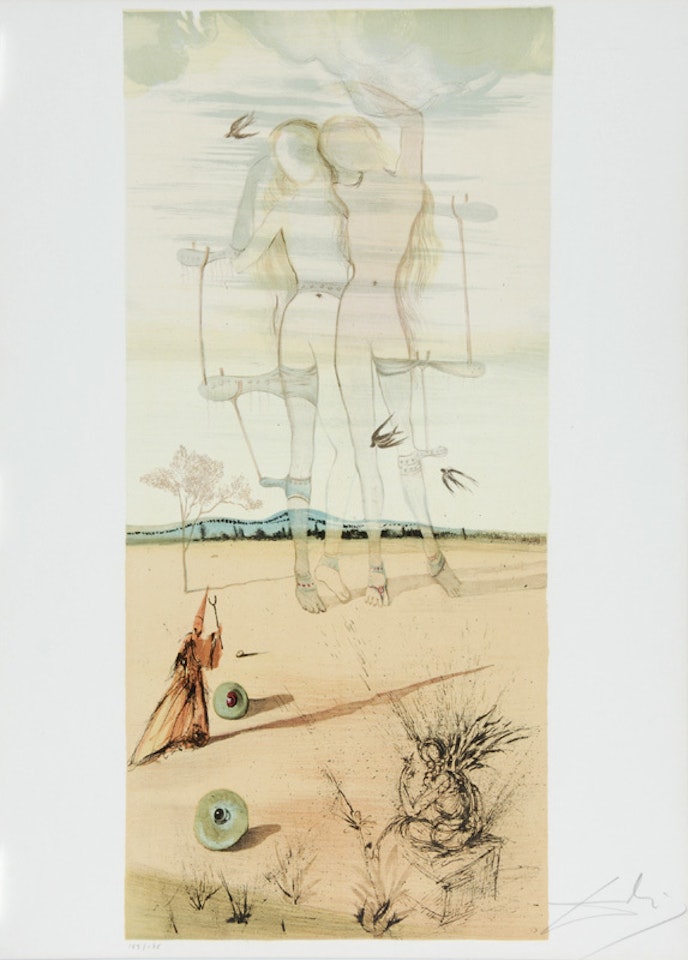 Deux nus (Gémeaux) by Salvador Dali