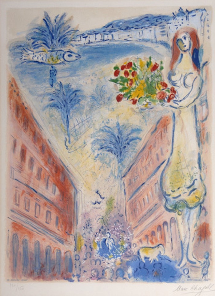 Avenue de la Victoire à Nice, from "Nice et la Côte d"Azur by Marc Chagall