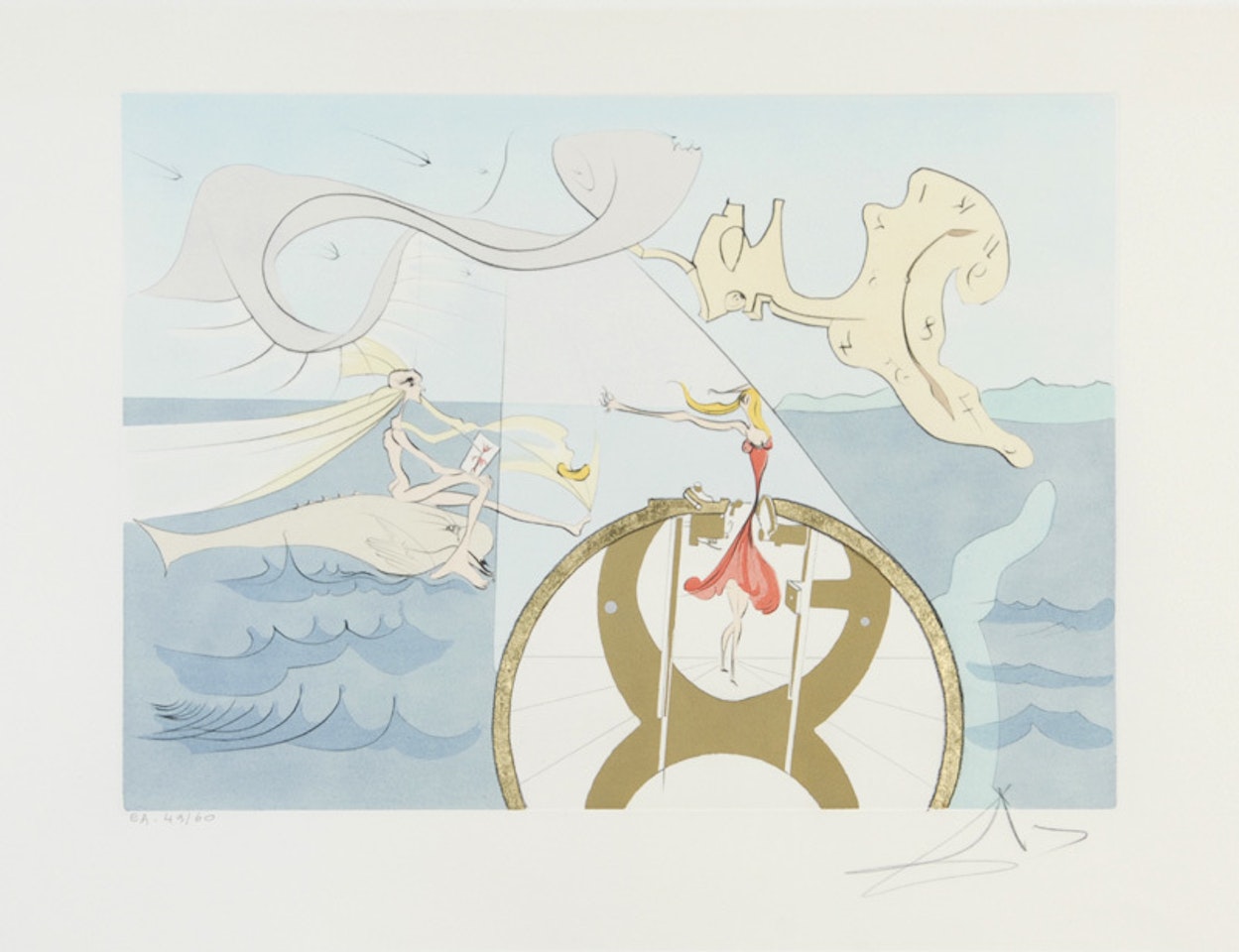 La machine à coudre, from "Hommage à Leonardo da Vinci (American Inventions) " by Salvador Dali