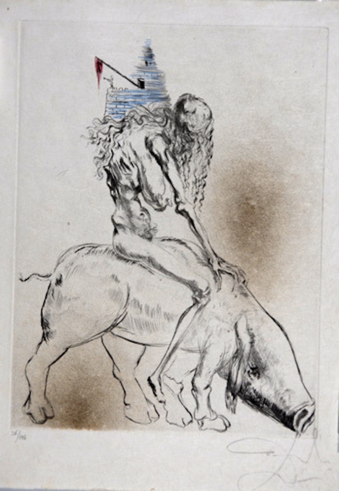 Femme au cochon, from "Faust (La Nuit de Walpurgis) by Salvador Dali