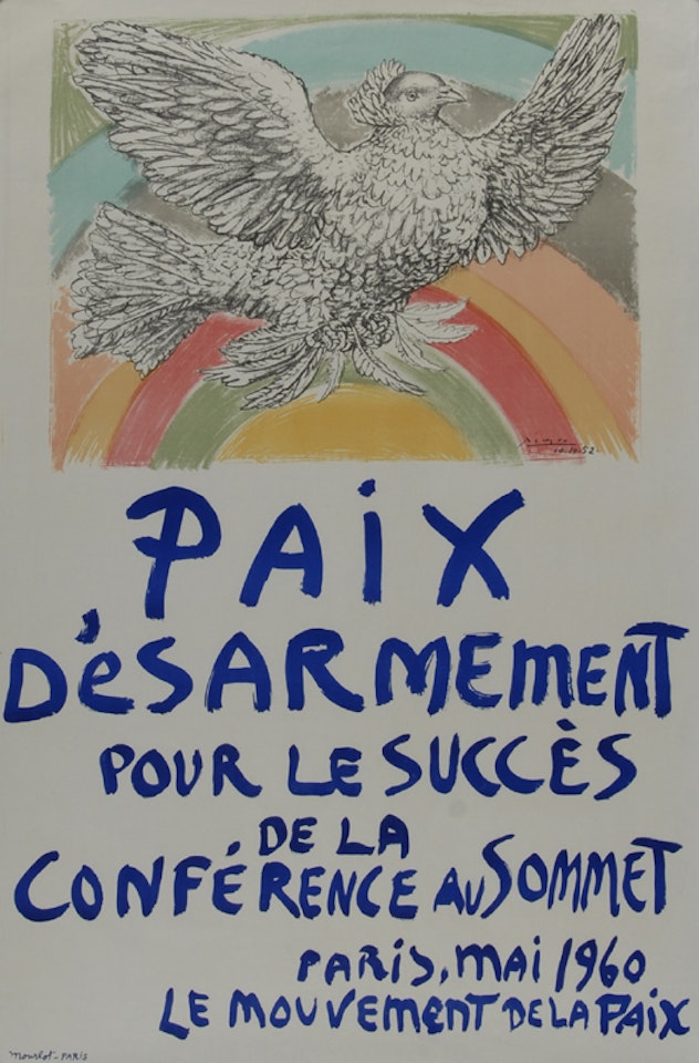 2 posters: Côte d"Azur; Paix désarmement pour le succès de la Conférence au Sommet by Pablo Picasso