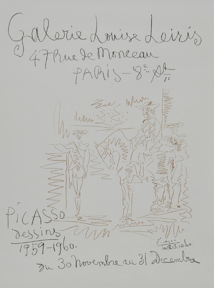 Poster. Galerie Louise Leiris, Picasso dessins, by Pablo Picasso