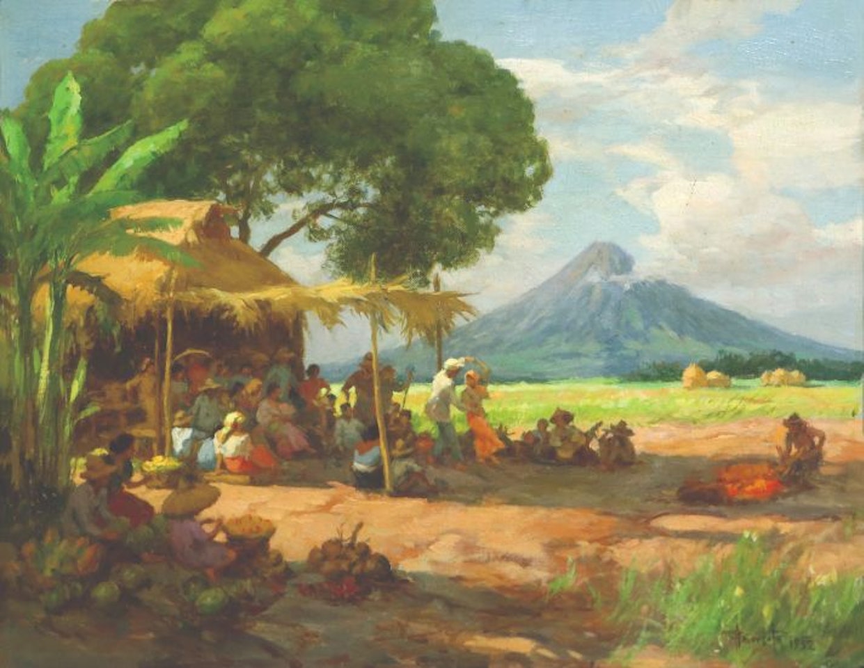 Mayon Scene by Fernando Amorsolo