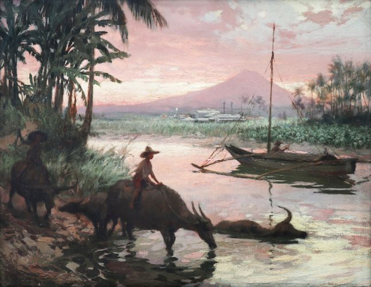 Crossing The River by Fernando Amorsolo