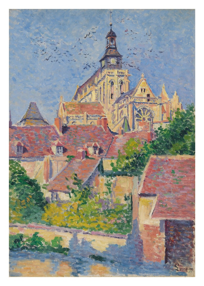 LA CATHÉDRALE DE GISORS VUE DU FOSSÉ AUX TANNEURS by Maximilien Luce
