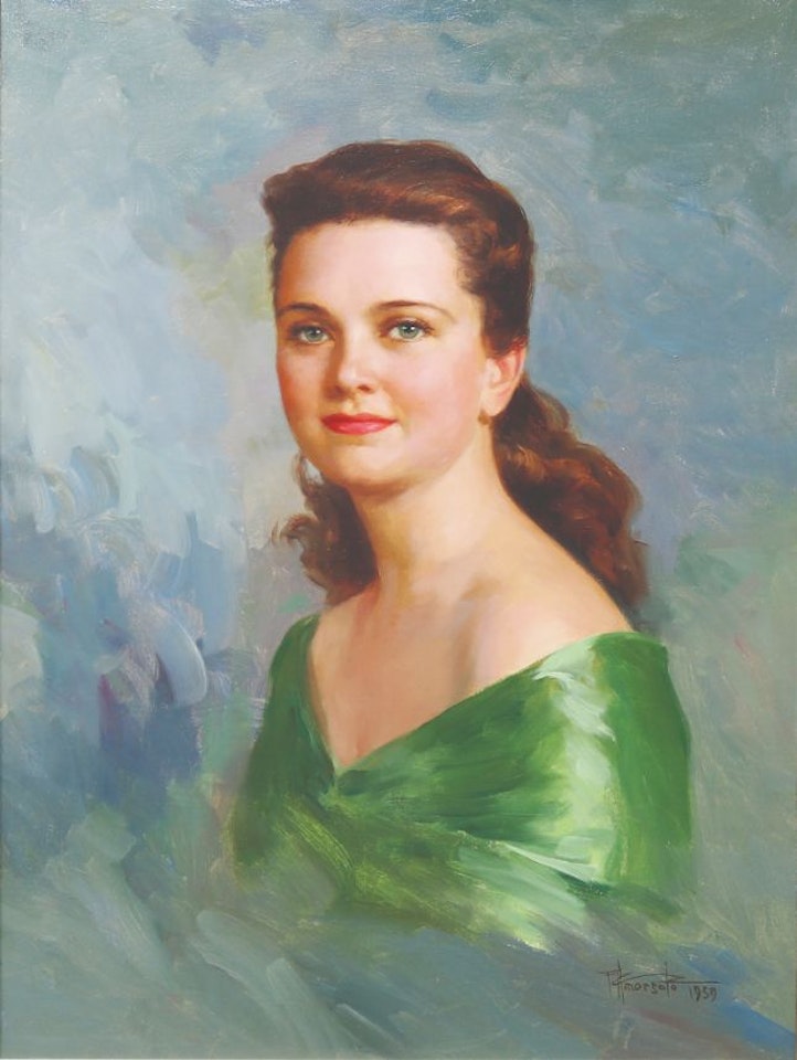 Lady in Green by Fernando Amorsolo