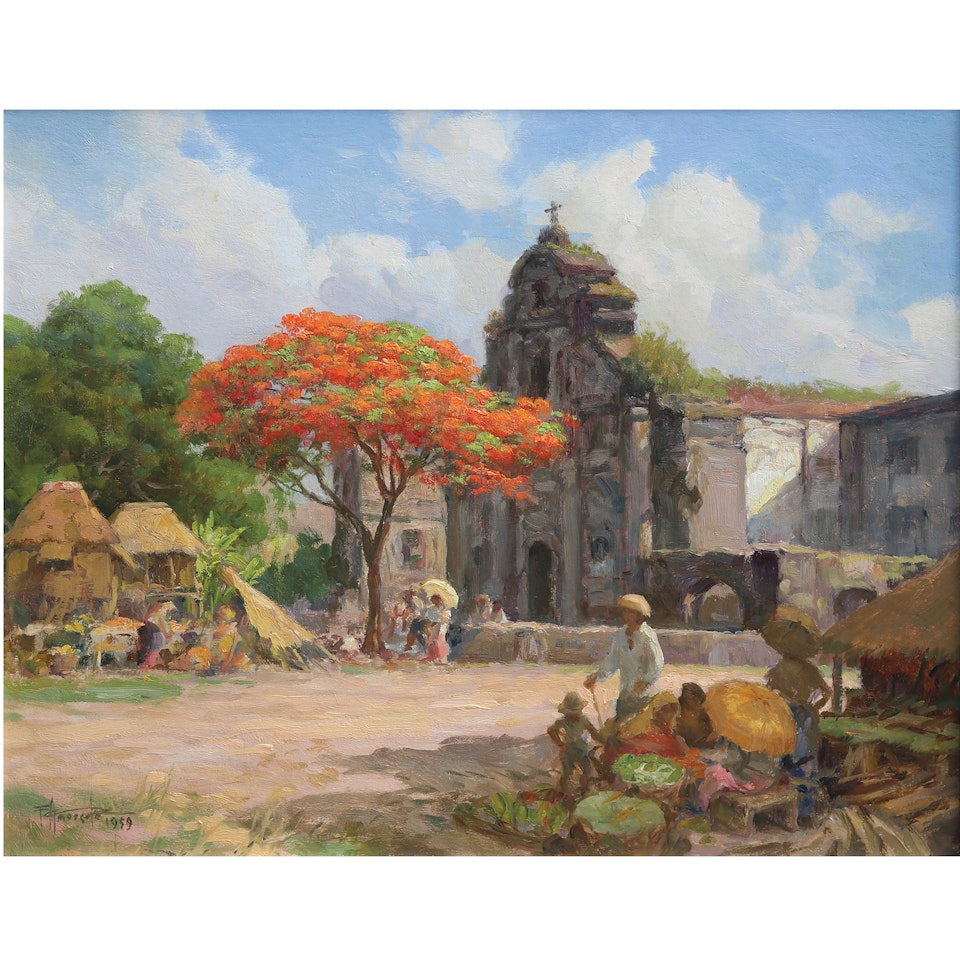 Flame Tree by Fernando Amorsolo