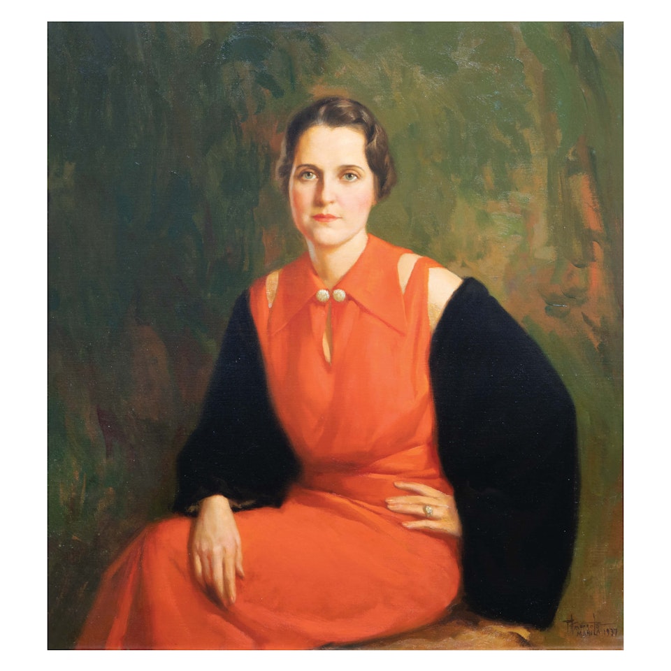 Lady in Red (Portrait of Mable Reese (McGowen) Robertson) by Fernando Amorsolo