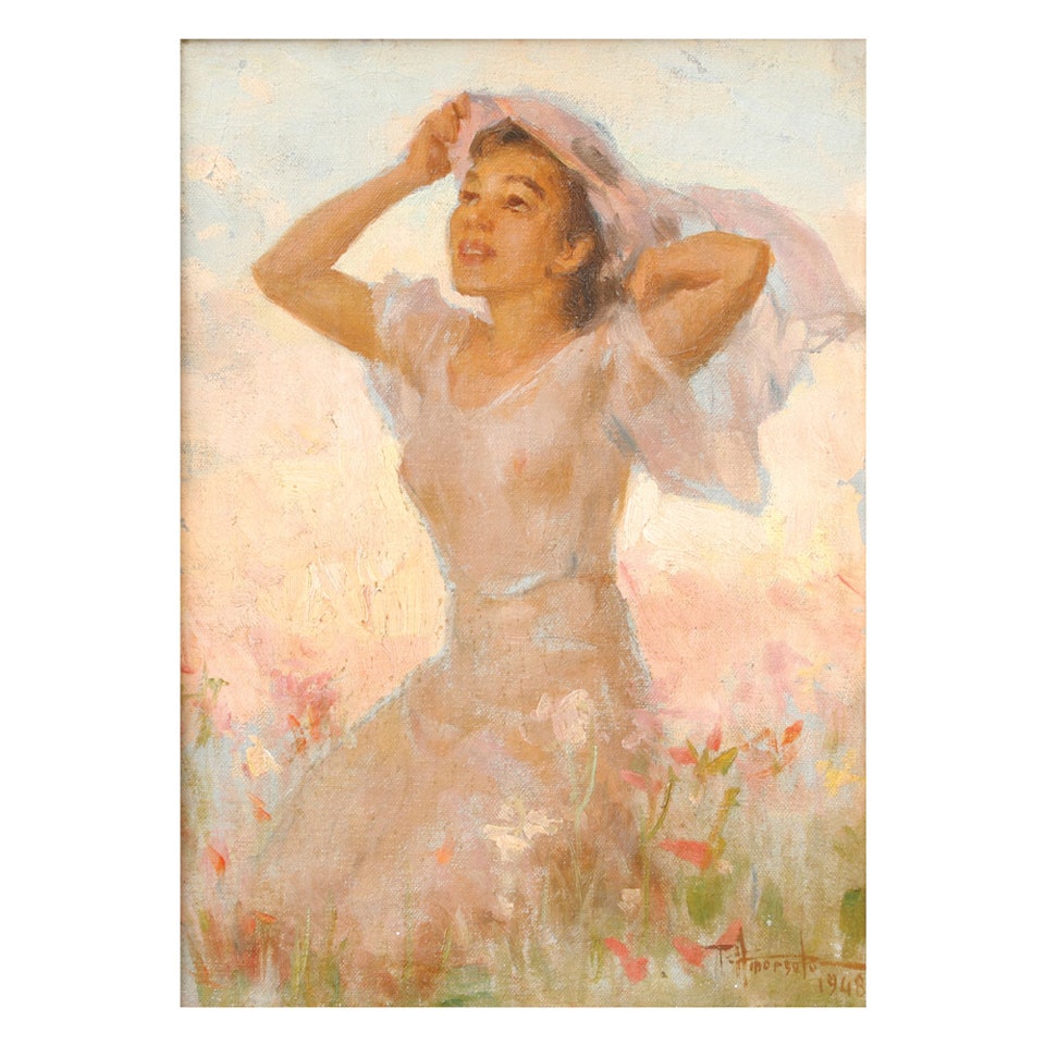 A Woman in Awe by Fernando Amorsolo